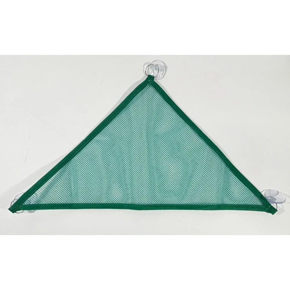 Reptile Hanging Mesh Hammock Set Green Suction Cups Triangular Resting